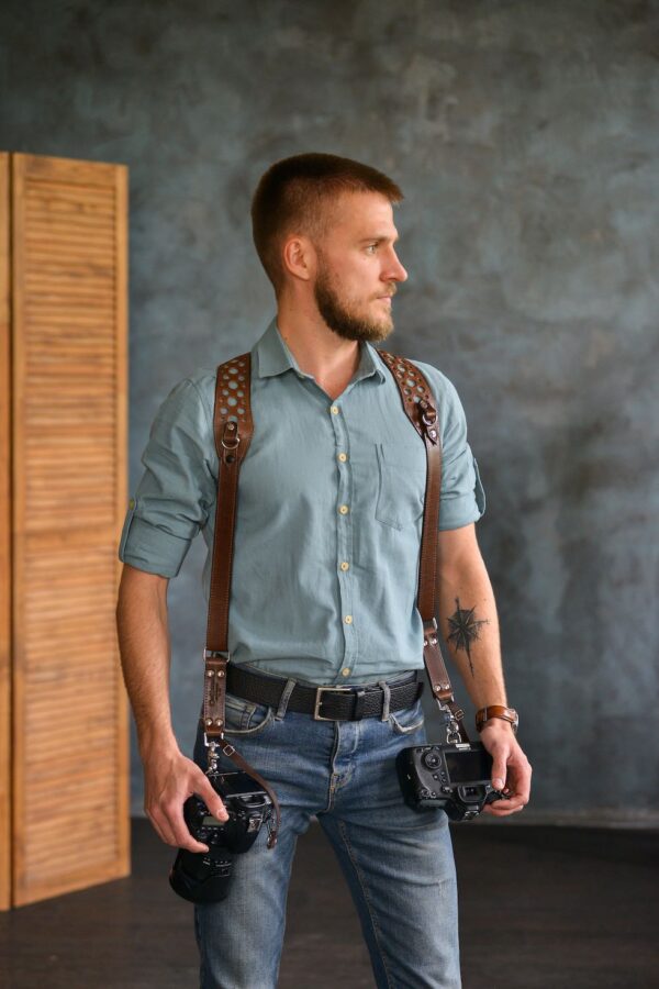 Leather Camera Harness model "ROCK HOLE" 3