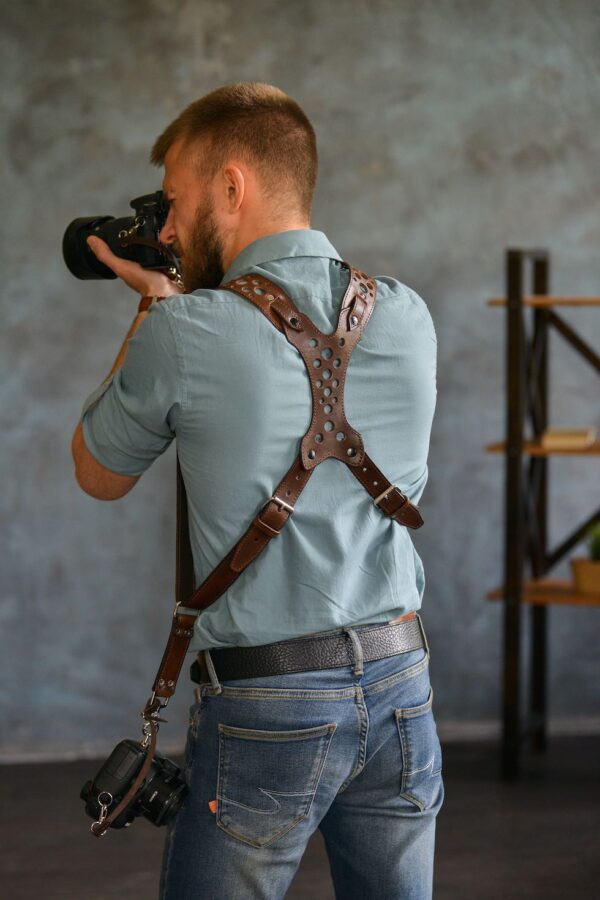 Leather Camera Harness model "ROCK HOLE" 6