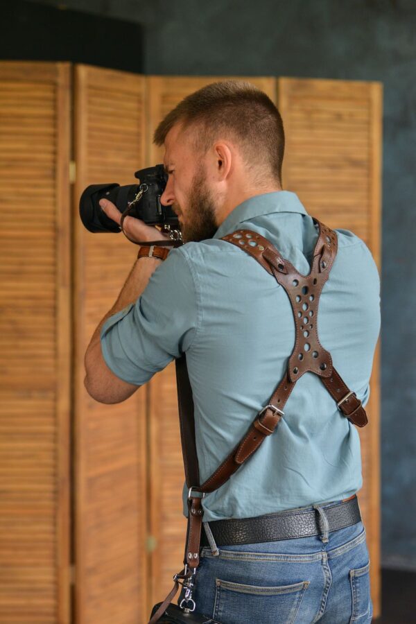 Leather Camera Harness model "ROCK HOLE" 8