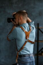 Leather Camera Harness model "ALEX K7" 2