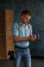 Leather Camera Harness model "ALEX K7" 3