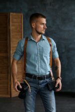 Leather Camera Harness model "ALEX K7" 4